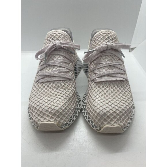 Adidas Deerupt Runner DB3054 Women's White Mesh Overlay Sneakers Shoes Lace Up - Picture 2 of 9